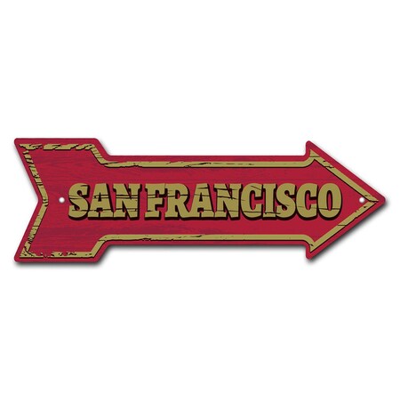 Signmission San Francisco Arrow Sign Funny Home Decor 24in Wide P-ARROW8-999624